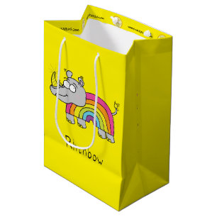 Rhinbow Rhino Rainbow Gift Bag Yellow