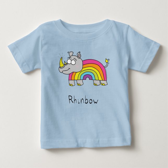 Rhinbow Rhino Rainbow Kid's Baby T-Shirt (Front)