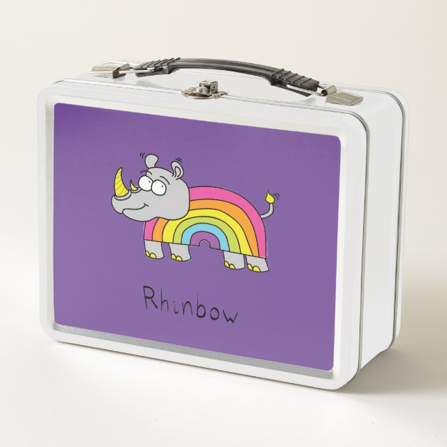 Rhinbow Rhino Rainbow Lunch Box Purple (Front)
