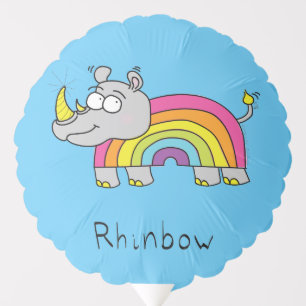 Rhinbow Rhino Rainbow Medium Mylar Balloon