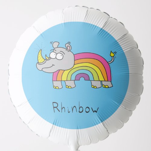Rhinbow Rhino Rainbow Mylar Balloon