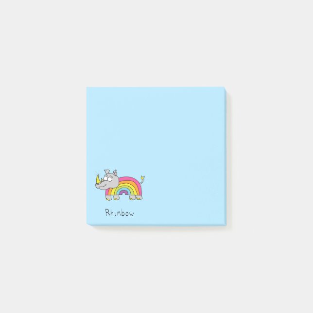 Rhinbow Rhino Rainbow Post-It Notes (Front)