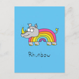 Rhinbow Rhino Rainbow Postcard