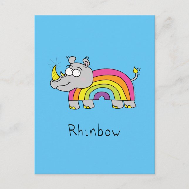 Rhinbow Rhino Rainbow Postcard (Front)