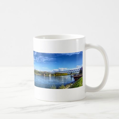 Rhine River and Bridge Panorama Coffee Mug