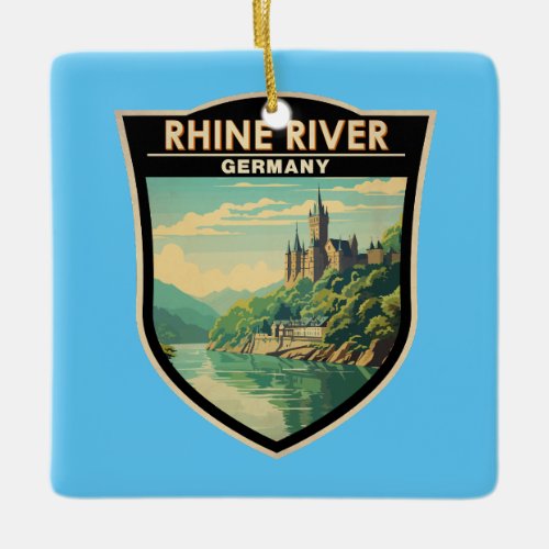 Rhine River Germany Section Travel Art Vintage Ceramic Ornament