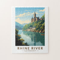 Rhine River Germany Section Travel Art Vintage