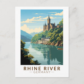 Rhine River Germany Section Travel Art Vintage Postcard