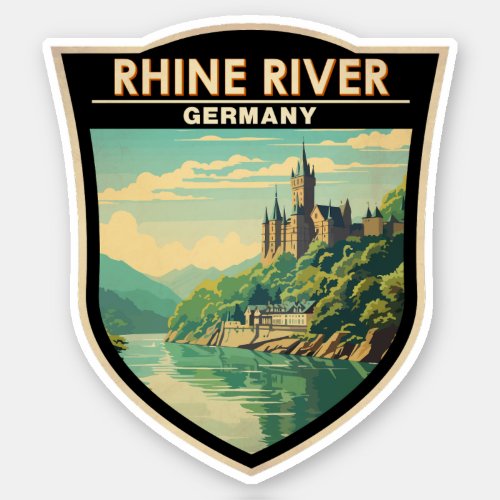Rhine River Germany Section Travel Art Vintage Sticker