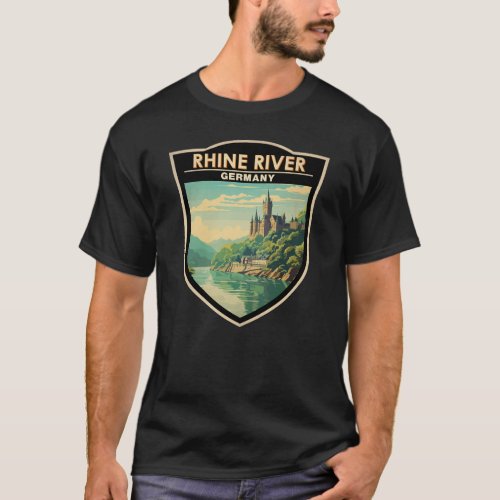Rhine River Germany Section Travel Art Vintage T_Shirt