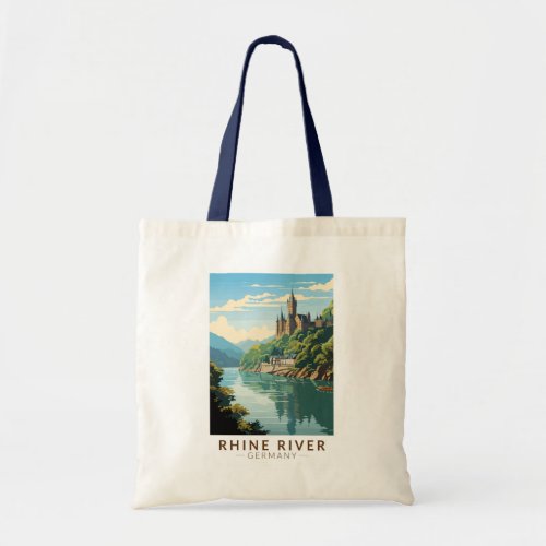 Rhine River Germany Section Travel Art Vintage Tote Bag