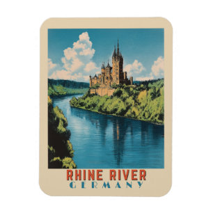 Rhine River Germany Vintage Travel Magnet