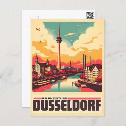 Rhine Tower Dusseldorf Rheinturm german gift Postcard