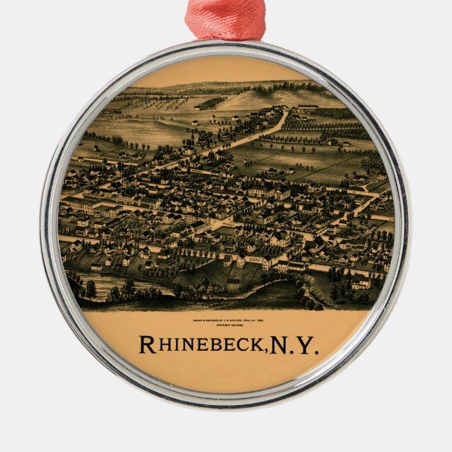 Rhinebeck 1890 metal ornament (Front)