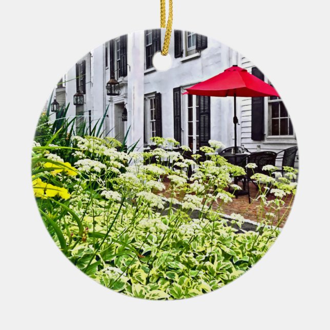 Rhinebeck NY - Outdoor Seating Ceramic Ornament (Front)