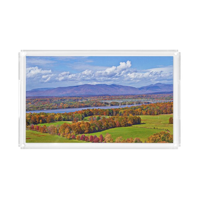 Rhinecliff Bridge in the fall Acrylic Tray (Front)