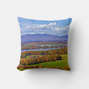 Rhinecliff Bridge in the fall Throw Pillow