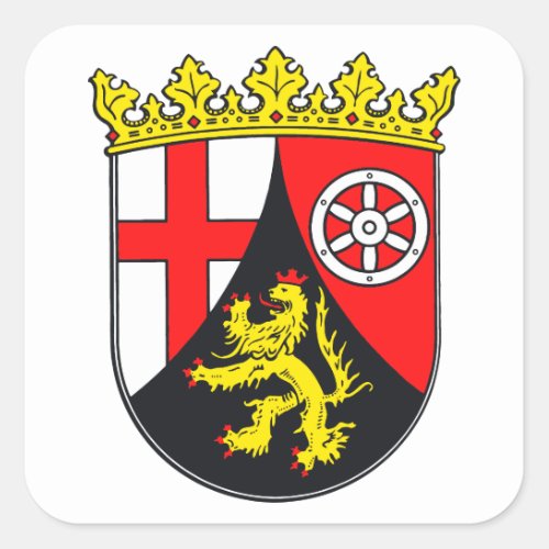 Rhineland_Palatinate Coat of Arms Square Sticker