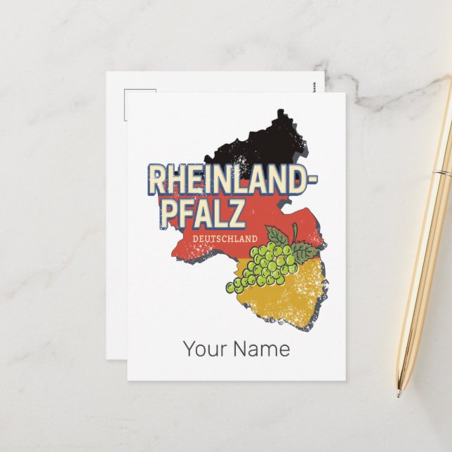 Rhineland-Palatinate Germany Federal State RLP Holiday Postcard (Front/Back In Situ)
