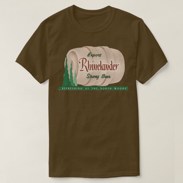 Rhinelander Beer Retro Defunct Wisconsin Brewerian T-Shirt (Design Front)