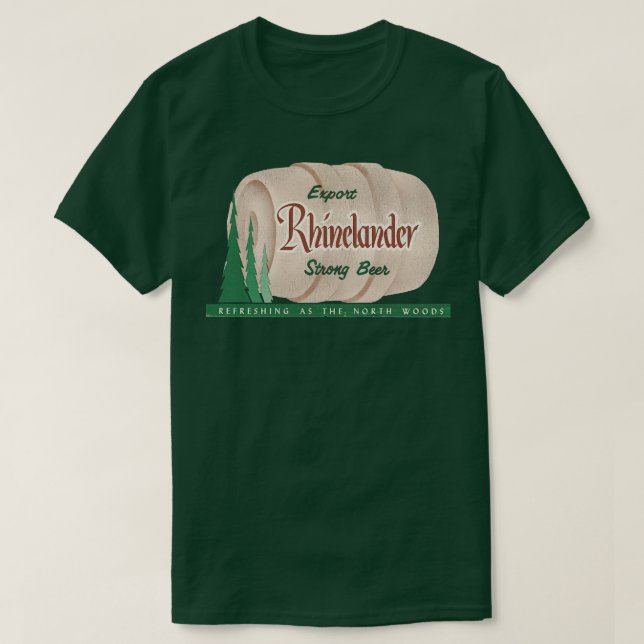 Rhinelander Beer Retro Defunct Wisconsin Brewerian T-Shirt (Design Front)