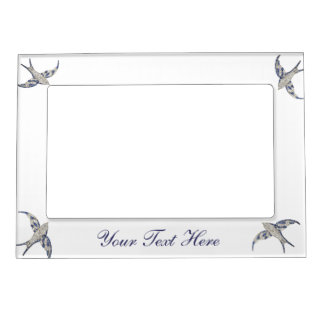 Rhinestone Birds Classic Personalized Magnet Frame