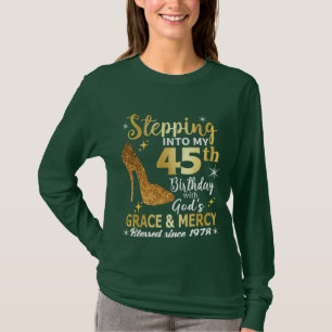 Rhinestone Birthday Shirt   45 Years Old Birthday 