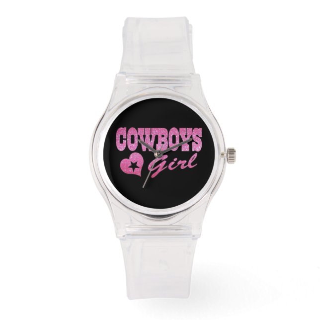 Rhinestone Black Enamel Watch Cowgirls watch  (Front)