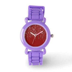 Rhinestone Bling on Red Watch