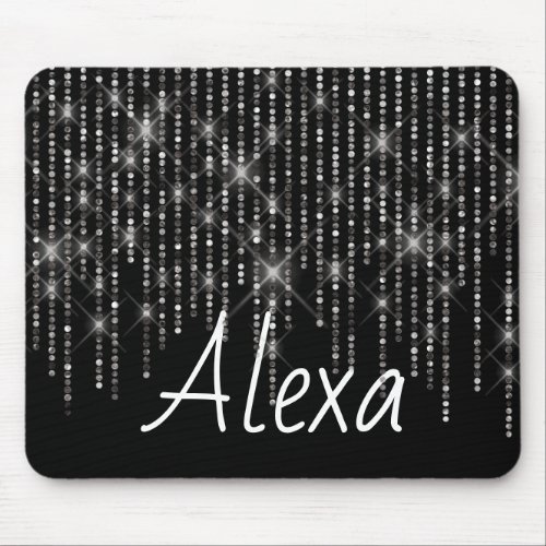 Rhinestone Bling with Name Mouse Pad