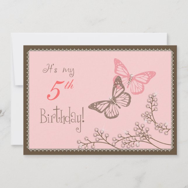 Rhinestone Butterflies Invitation (Front)
