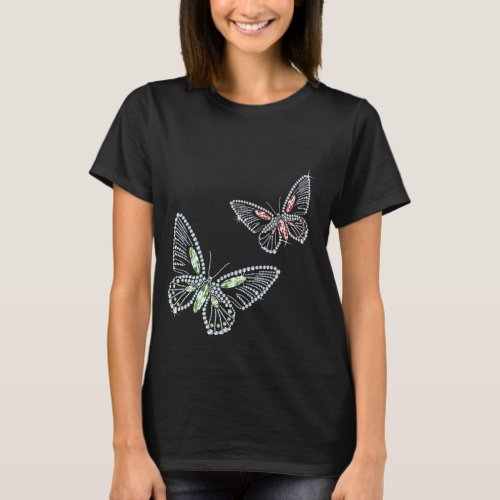 Rhinestone Butterflys Diamond Womens Top