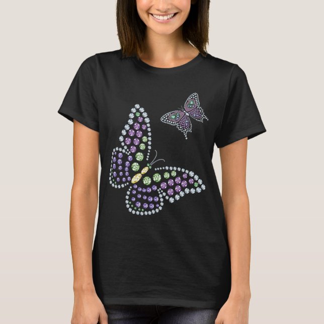 Rhinestone Butterflys Diamond Women's Top (Front)