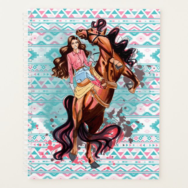 Rhinestone Cowgirl Horse Themed Planner (Front)