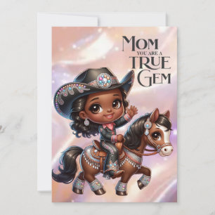 Rhinestone Cowgirl Mother's Day Personalized Card