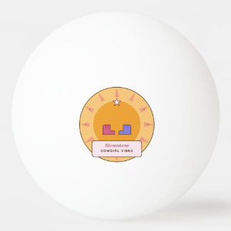 Rhinestone Cowgirl Vibes | Retro Western Sunburst Ping Pong Ball