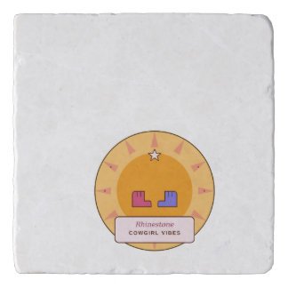 Rhinestone Cowgirl Vibes | Retro Western Sunburst Trivet