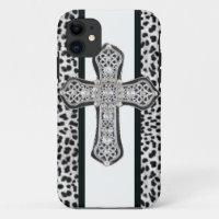 Rhinestone crusted Cross Iphone Case
