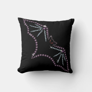 Rhinestone Crystal Jewel Bat Pillow Design