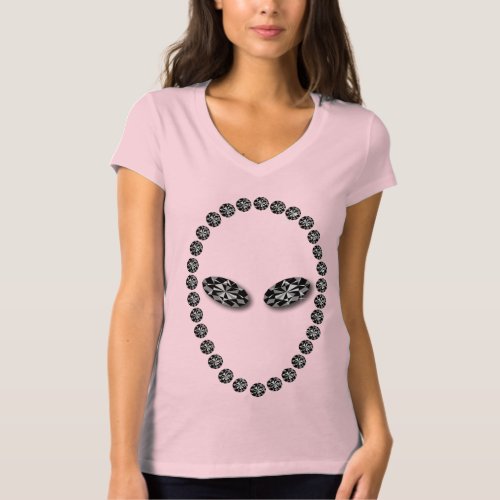 Rhinestone Design Alien T_Shirt