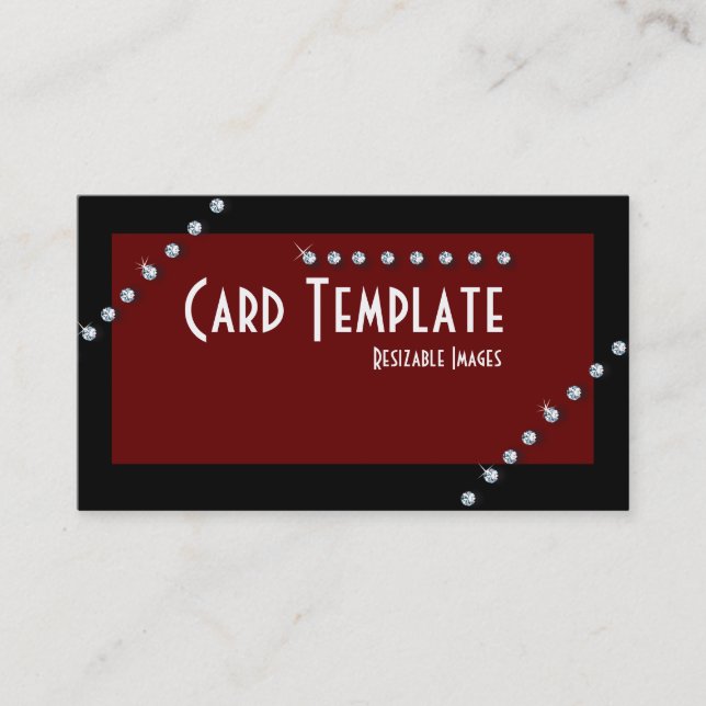 Rhinestone Diamond Business Card Design (Front)