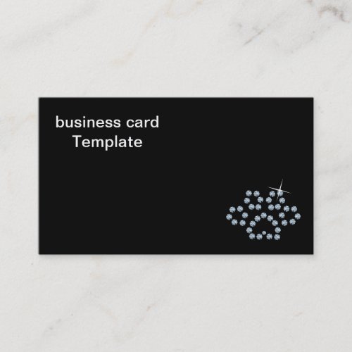 Rhinestone Diamond Dog Paw Business Cards
