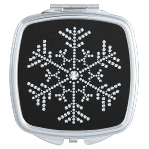 Rhinestone Diamond Mirror Compact Design