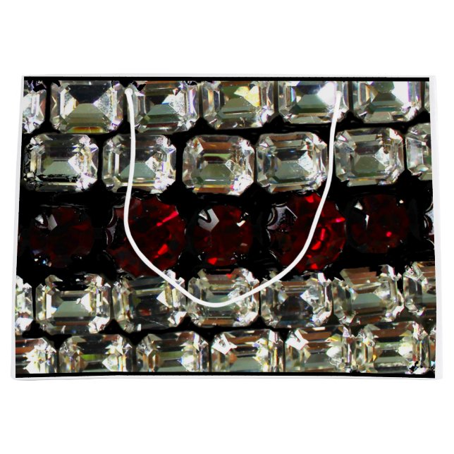 Rhinestone, diamonds, jewelry, gemstone, rubies large gift bag (Front)