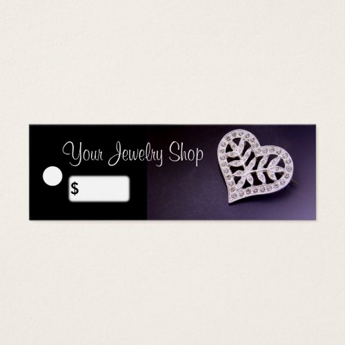Rhinestone Heart Jewelry Price Tags Business Card