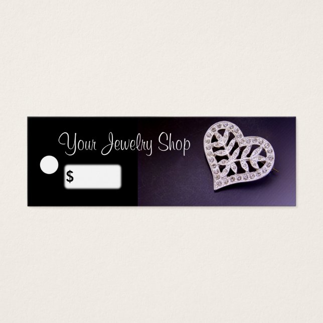 Rhinestone Heart Jewelry Price Tags (Front)