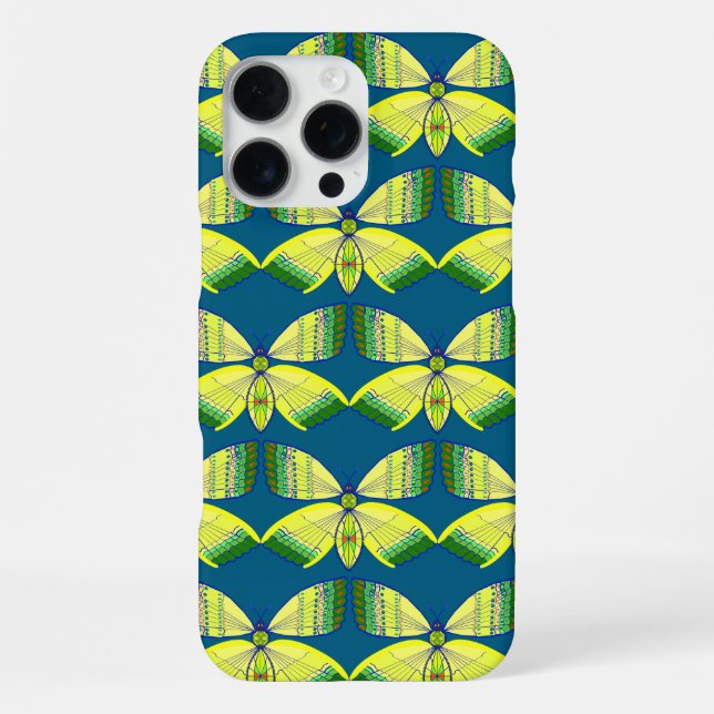 rhinestone-inspired geometric butterfly iphone case (Back)