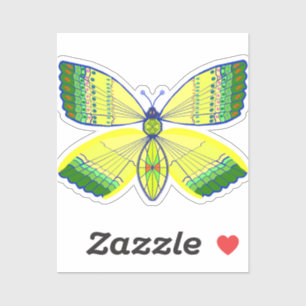 rhinestone-inspired geometric butterfly sticker