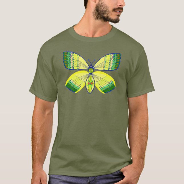 rhinestone-inspired geometric butterfly T-Shirt (Front)