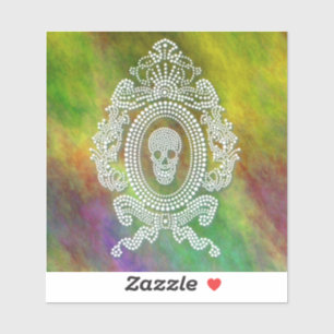 rhinestone skull art sticker
